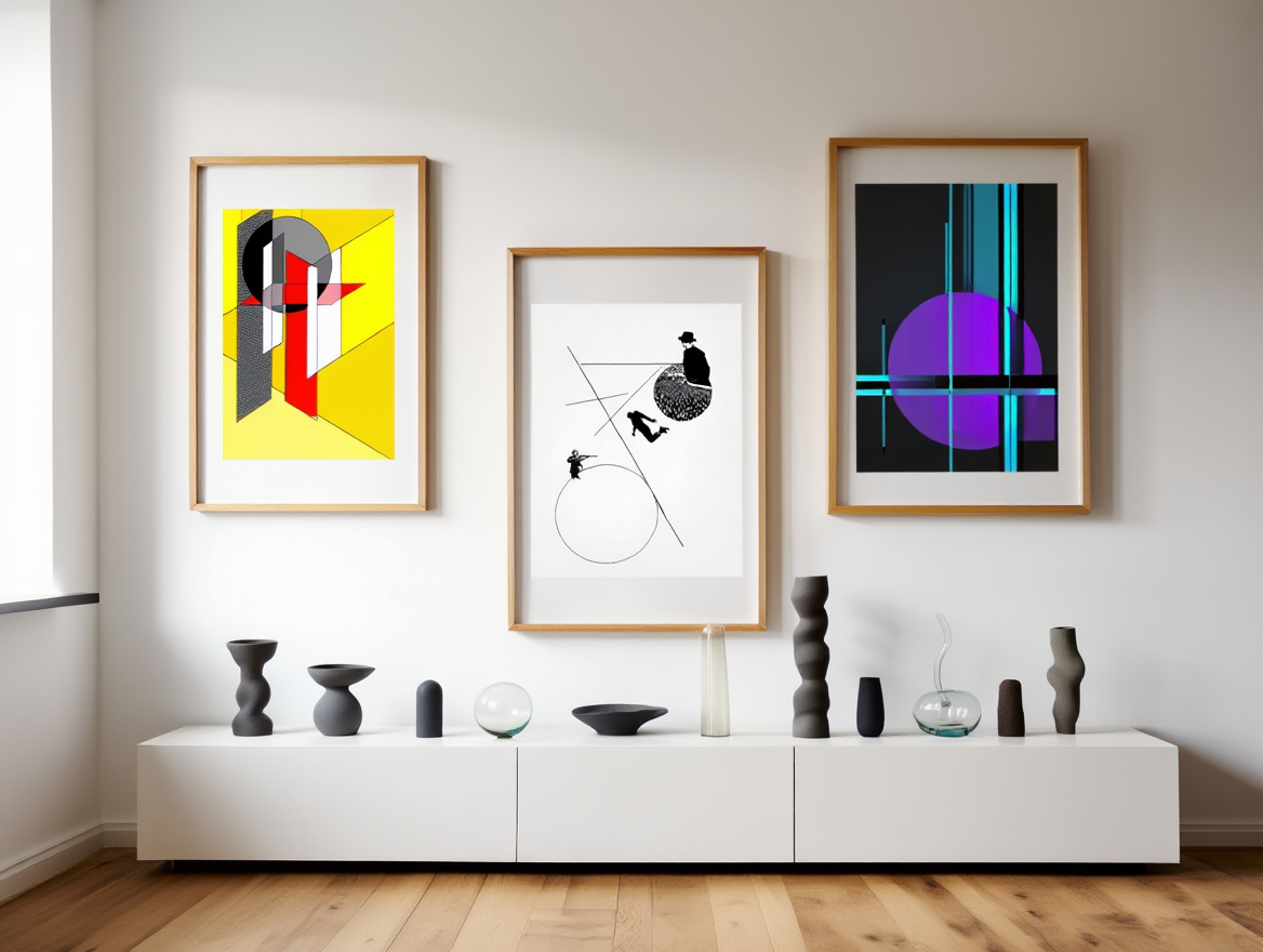 László Moholy-Nagy – 3 Modernist Prints | Abstract Geometric Art Collection