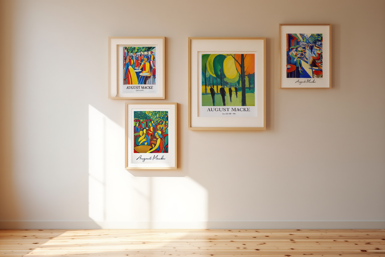 Modern August Macke Art Prints – 4 Vibrant Gallery Prints