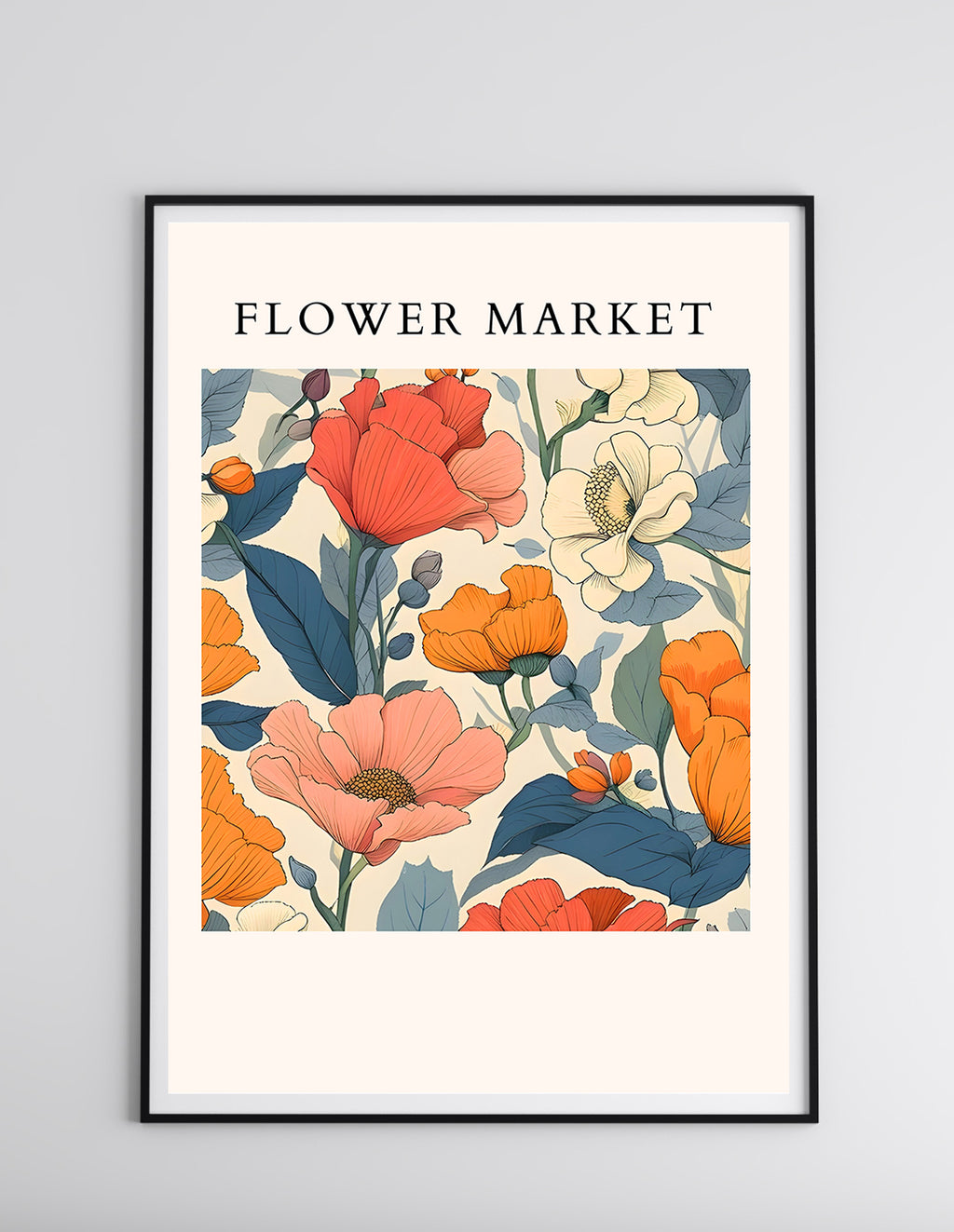 Retro Flowers Still Life Poster – Vintage Botanical Wall Art Print