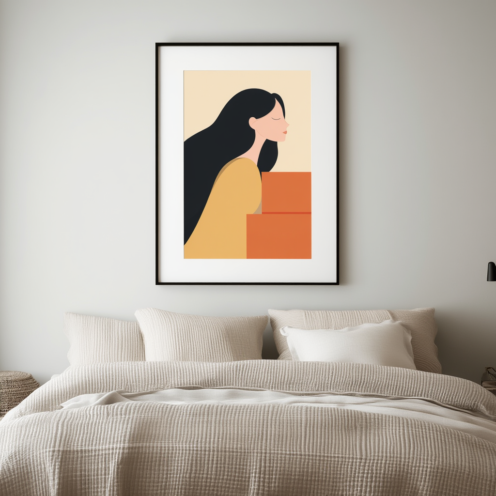 Elegant Lady in Profile – Figurative Art Print