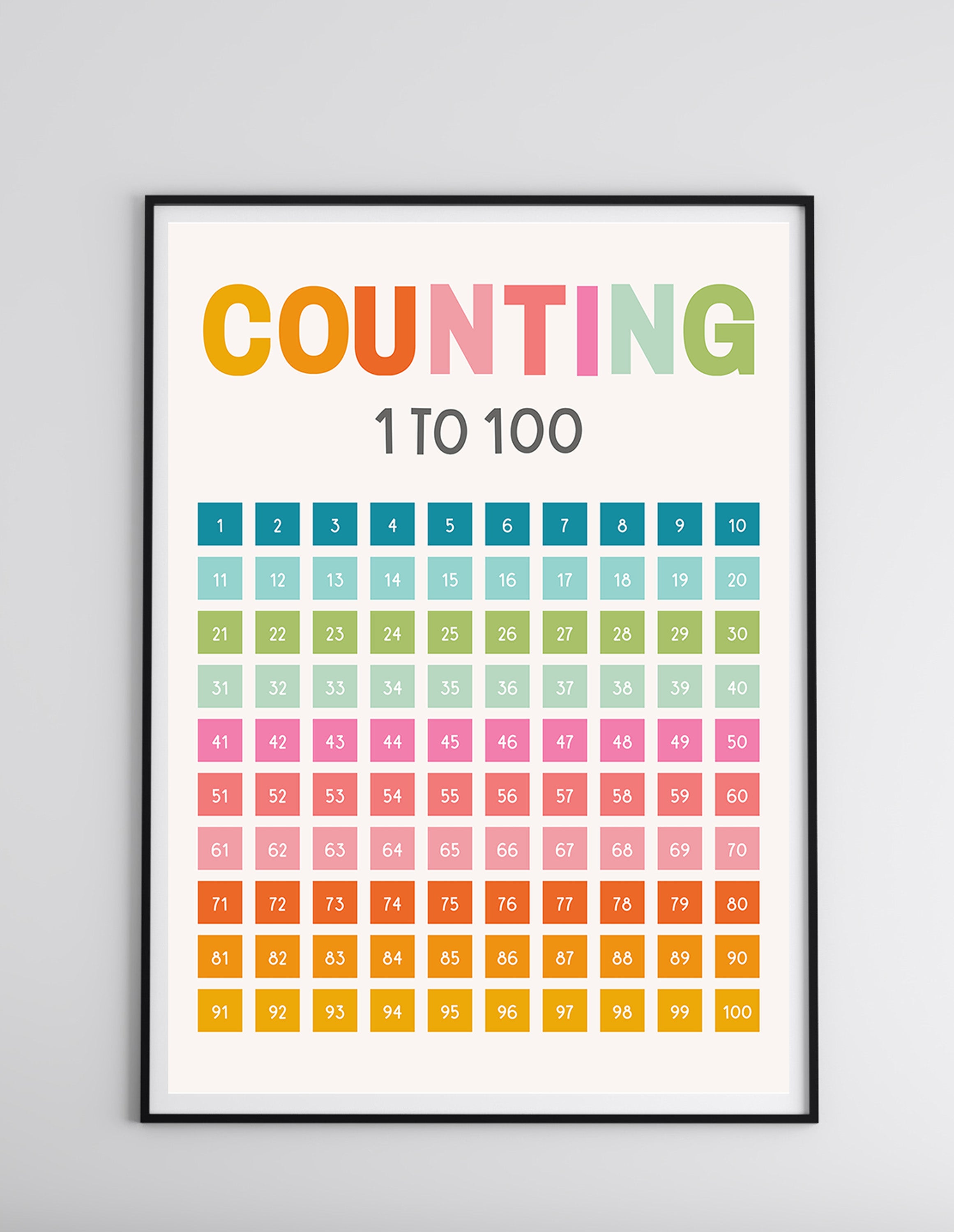 Colorful Kids Counting Numbers Print