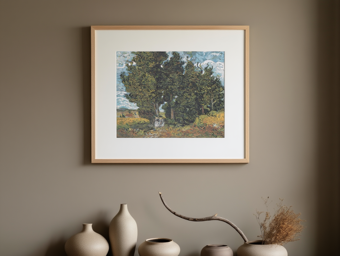 Vincent Van Gogh - Cypresses with Two Figures