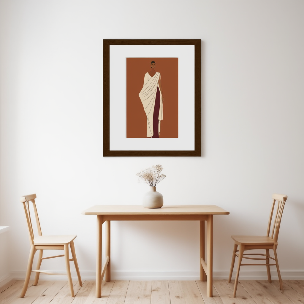 Ethereal Woman Geometry in Motion – Modern Geometric Abstract Wall Art Print