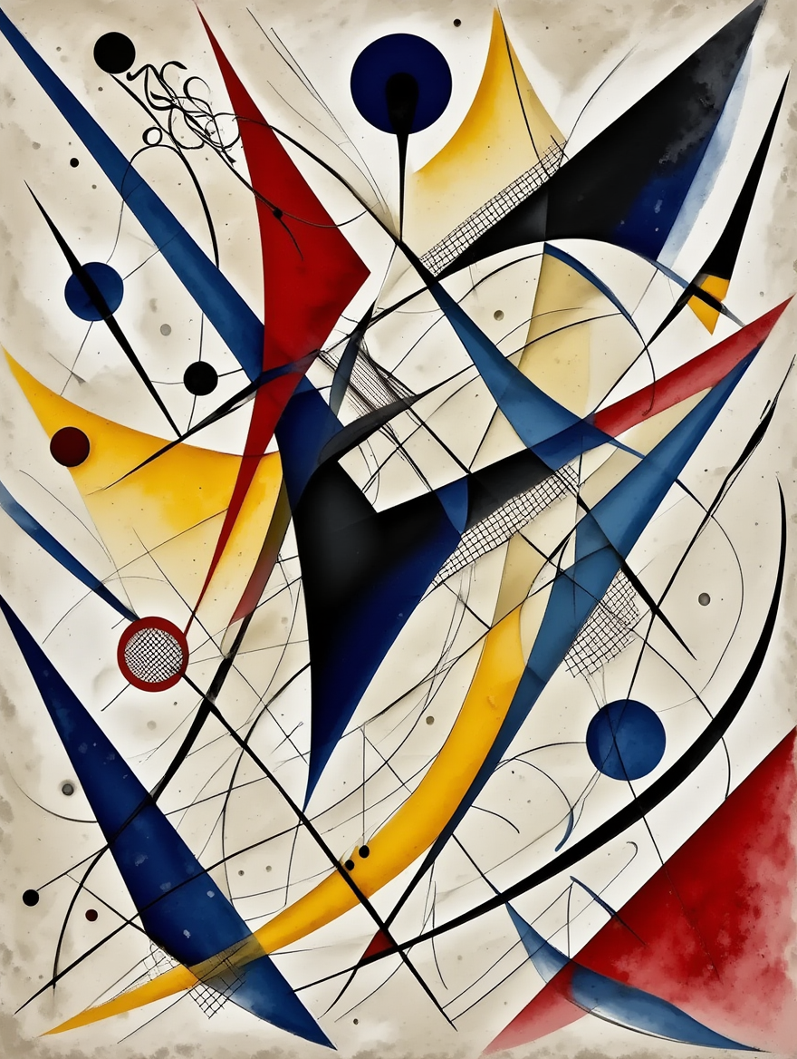 Set of 4 Wassily Kandinsky Prints – Modern Abstract Art Wall Decor - Hakyarts