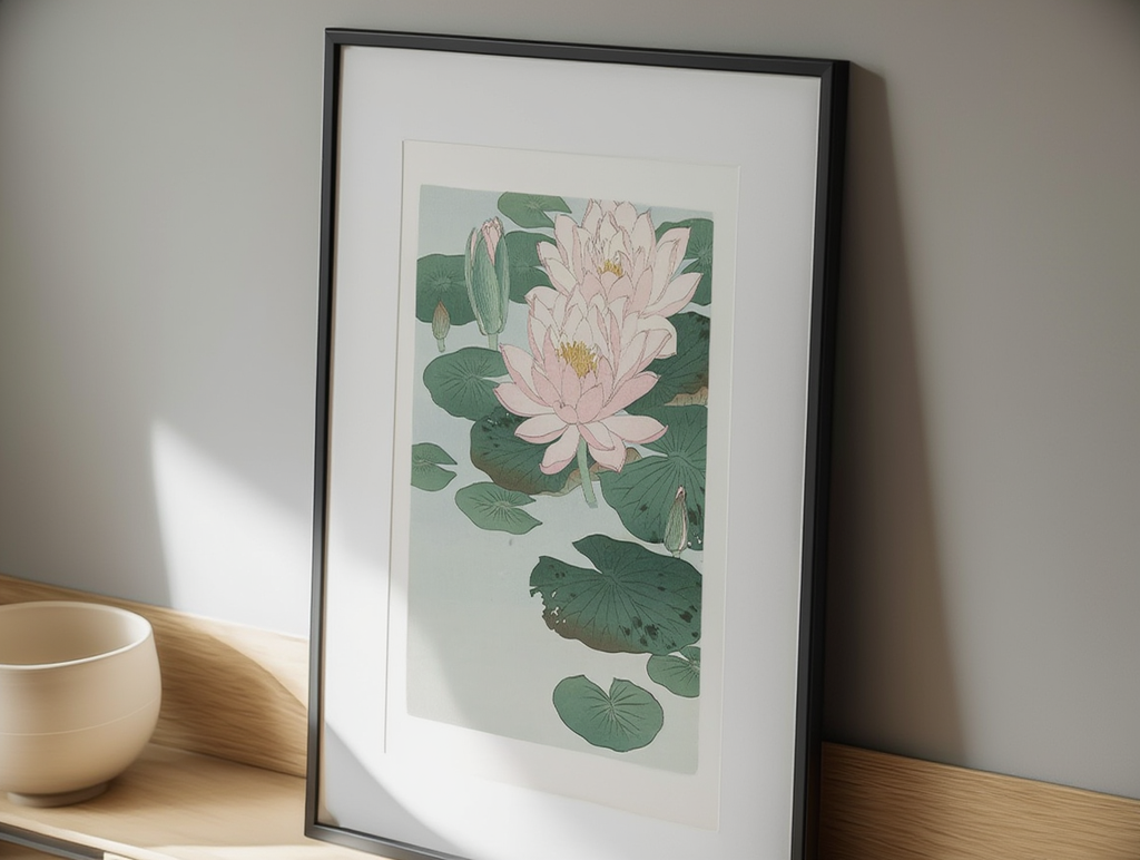 Ohara Koson – Water Lilies Poster – Serene Japanese Woodblock Art Print