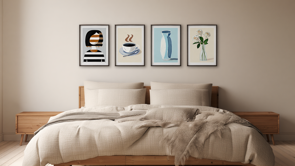 Modern Coffee & Vase Abstract Collection – Set of 4