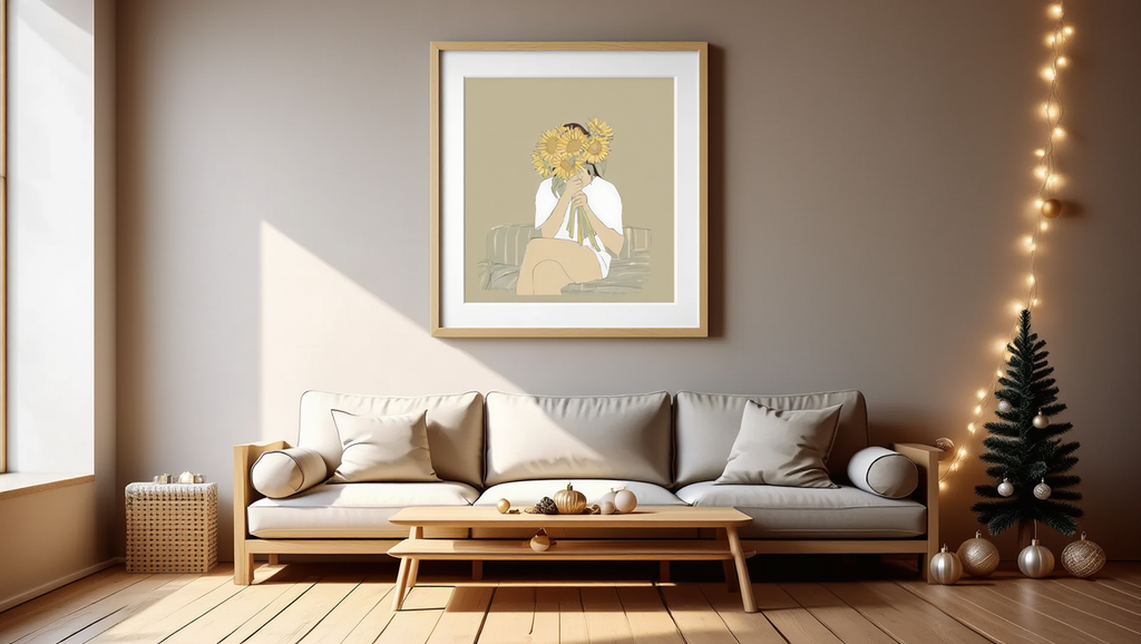 Woman with Sunflowers – Single Print