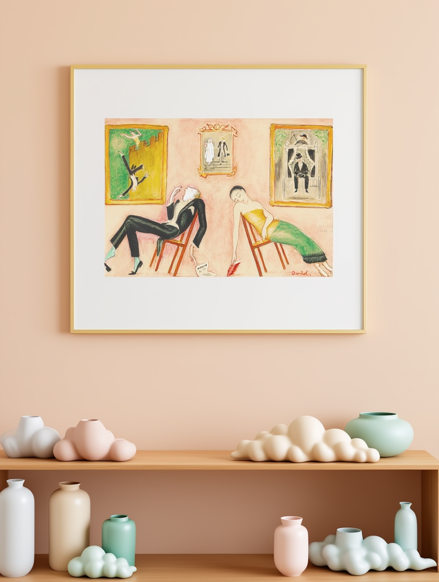 Family Idyll by Nils Dardel – Modernist Figurative Art Print