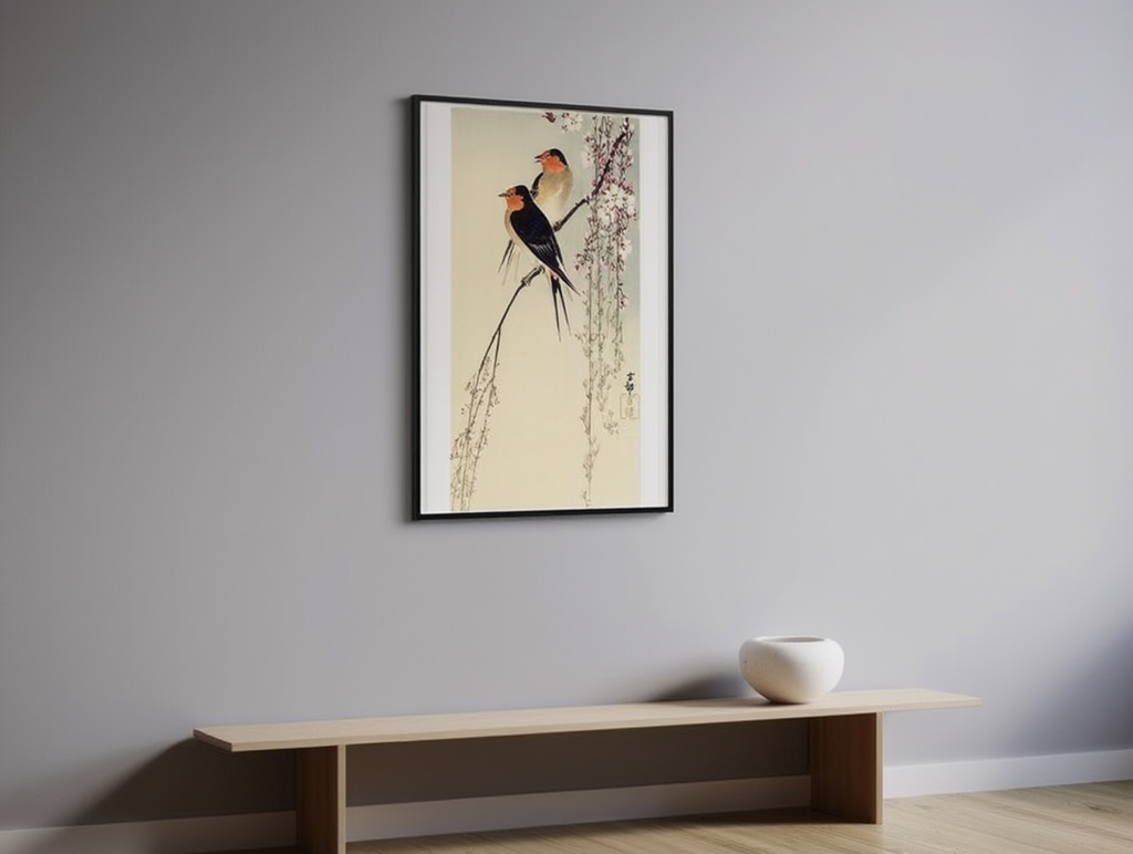 Ohara Koson - Swallows with Cherry Blossom Poster