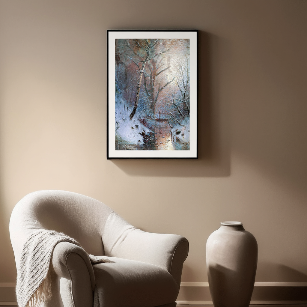 Winter Night (1888) by Ladislav Mednyánszky – Vintage European Landscape Art Print