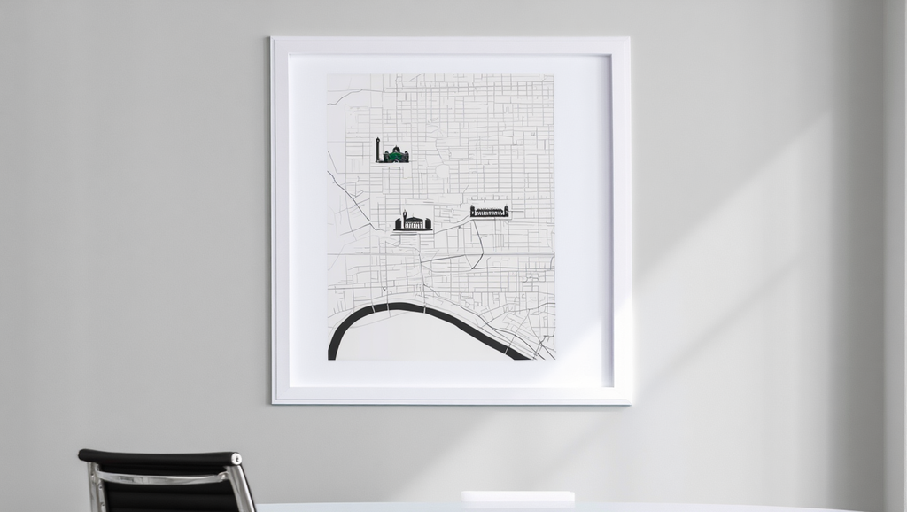 Melbourne City Map Poster – Black and White Minimalist Wall Art Print
