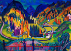 Sertig Valley in Autumn – Ernst Ludwig Kirchner Poster | Expressionist Alpine Landscape Art Print - Hakyarts