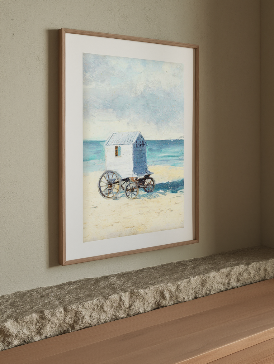 Bathing Hut on the Beach – James Ensor Art Print | Coastal Landscape Poster