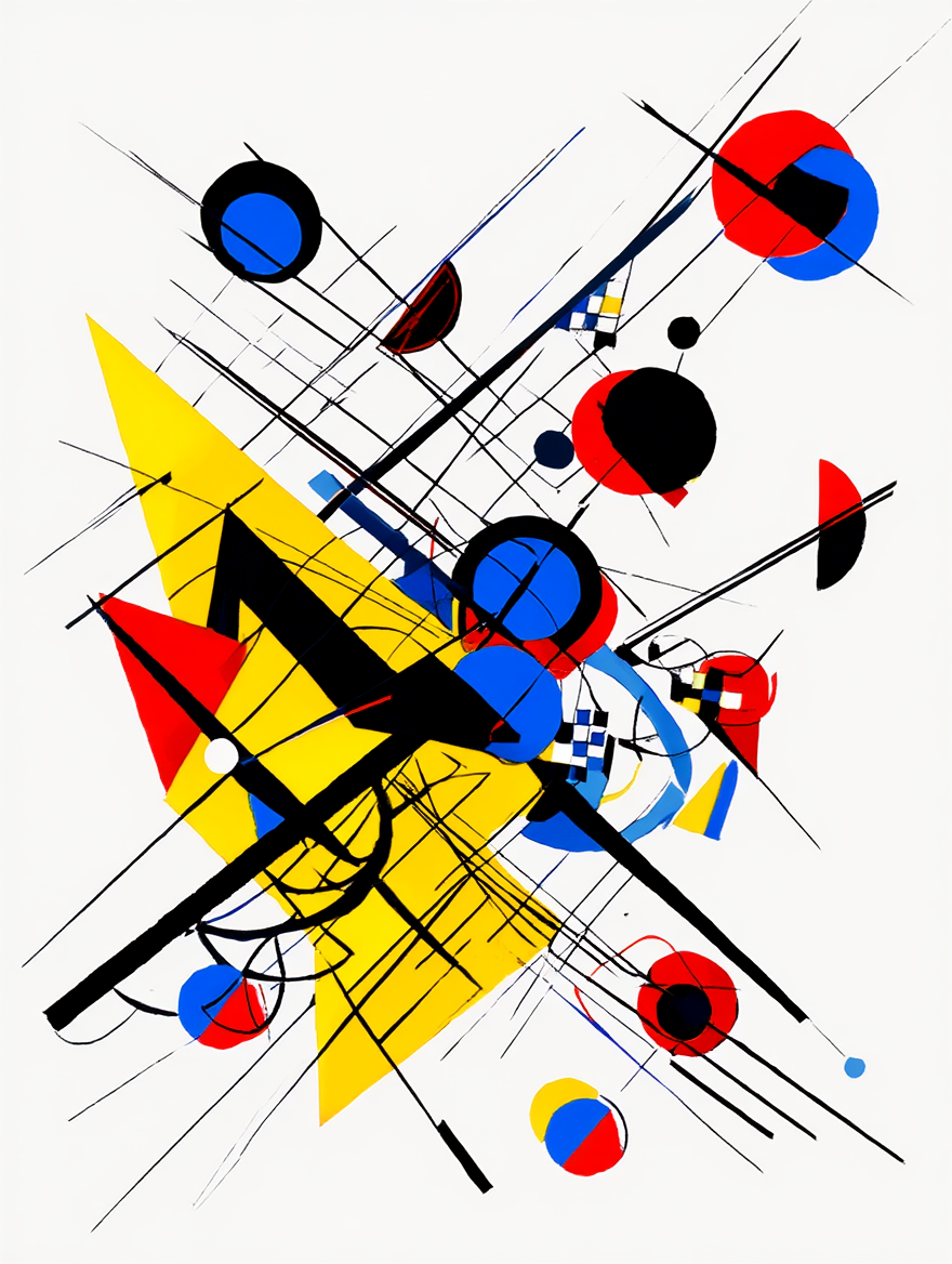 Kandinsky – Geometric Abstract Art “Concentric Circles”