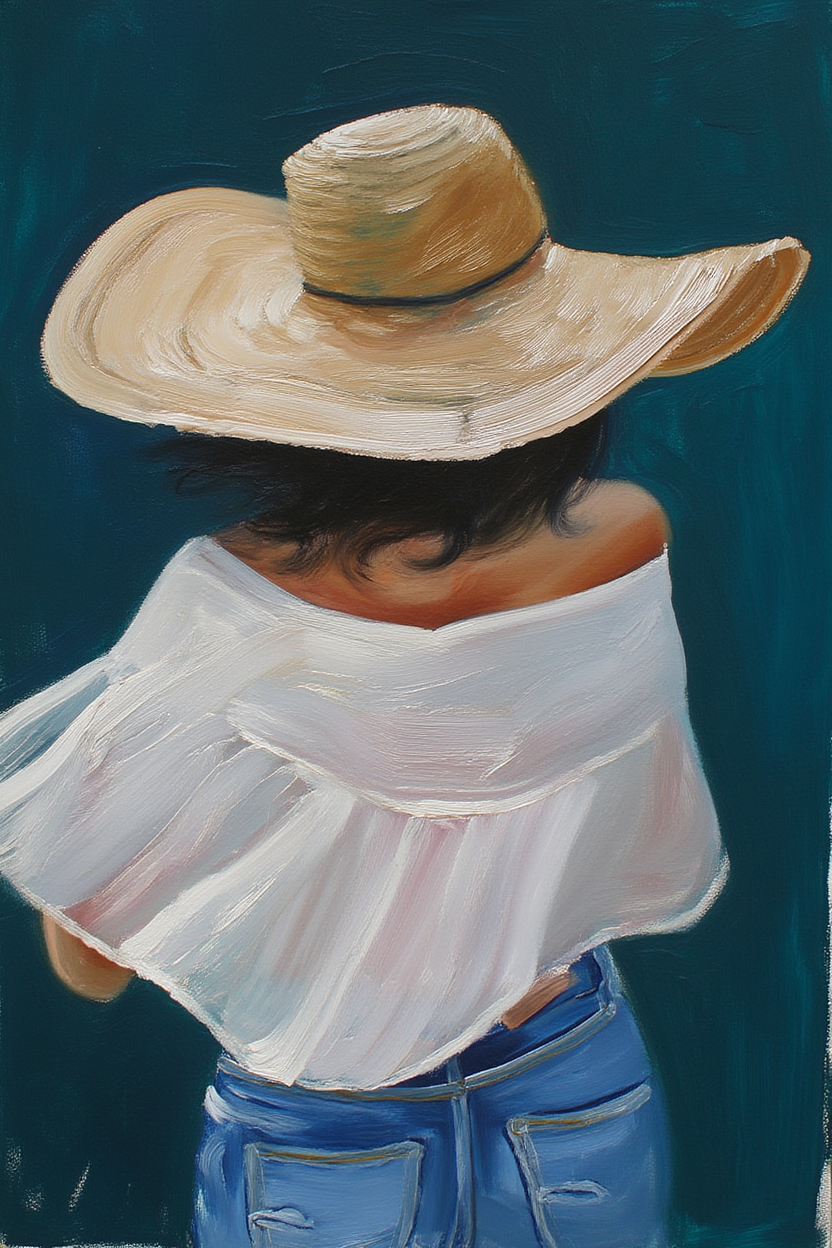 Chic Contours – Fashionable Hat Portrait