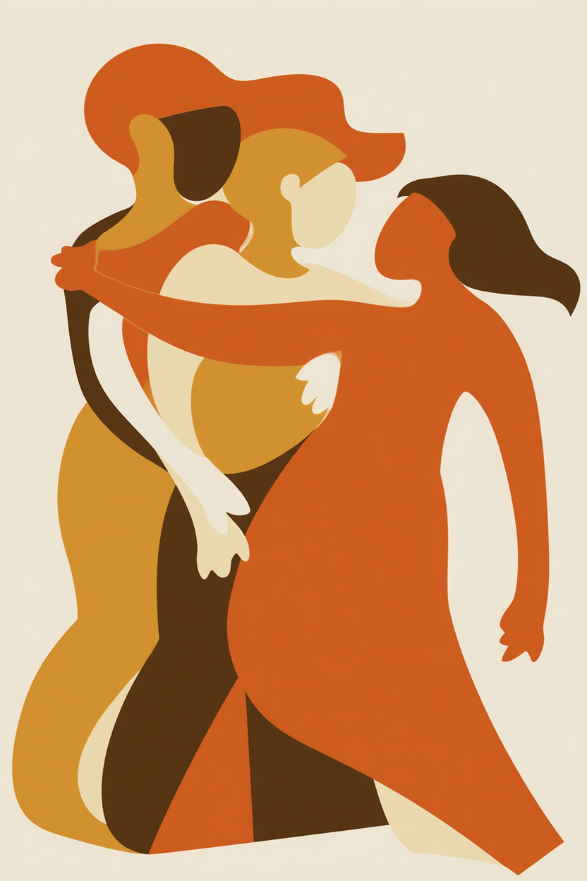 Abstract Figurative Shapes – Minimalist Art Print for Contemporary Interiors