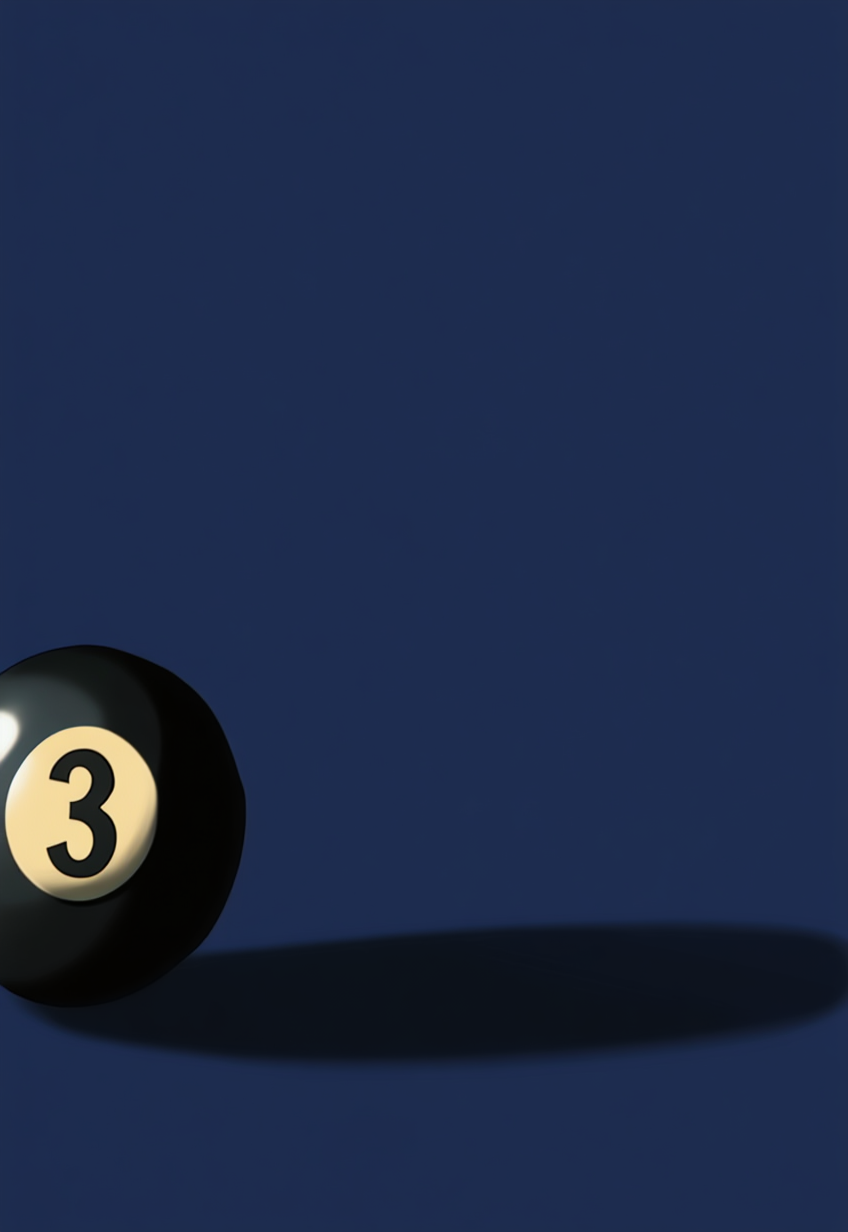 Blue Black Pool Ball – Number 3 – Minimalist Wall Art Print