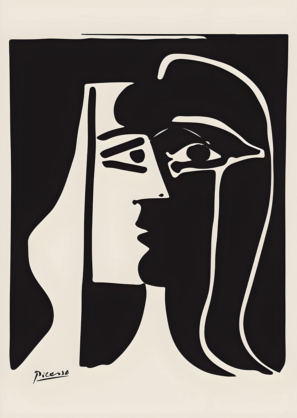 Monochrome Muses Black and White Line Art Print