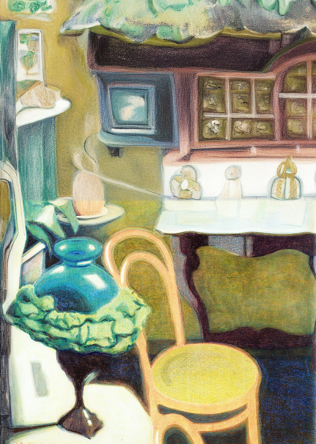 Léon Spilliaert - Interior with Chair and Opaline Lamp
