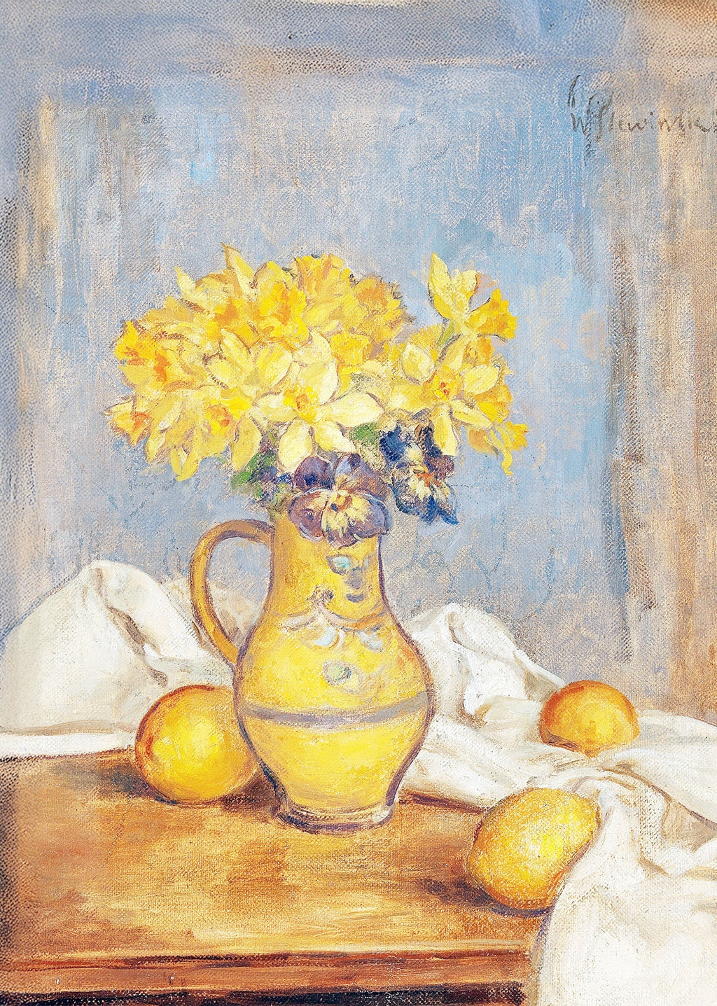Daffodils in a Vase and Lemons