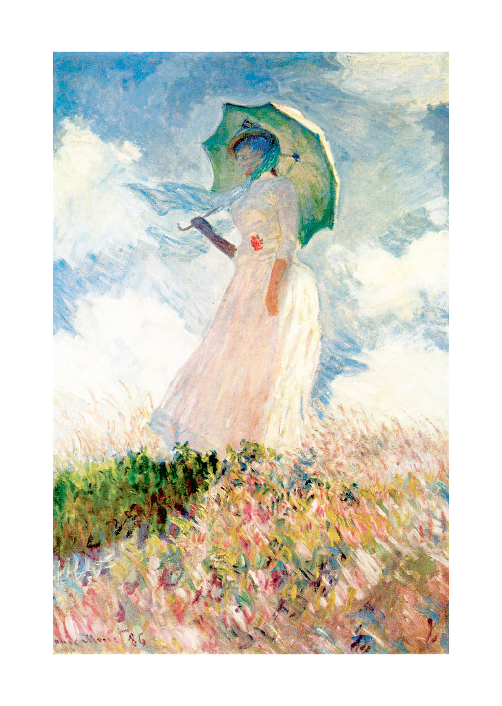 Claude Monet – Femme à l'ombrelle tournée vers la gauche | Classic Impressionist Art Print