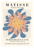 Matisse style orange floral art poster modern wall decor