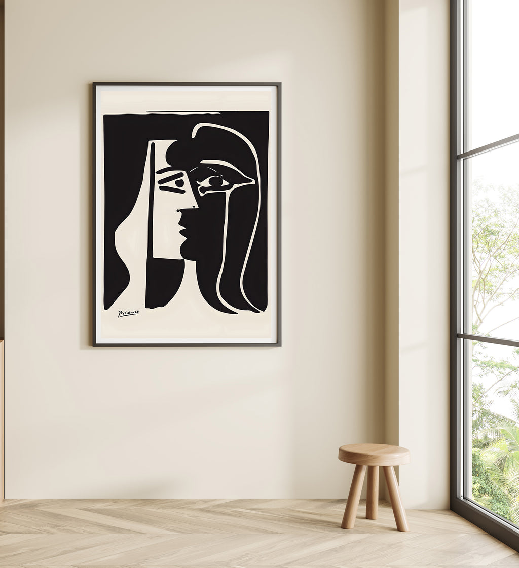 Monochrome Muses Black and White Line Art Print