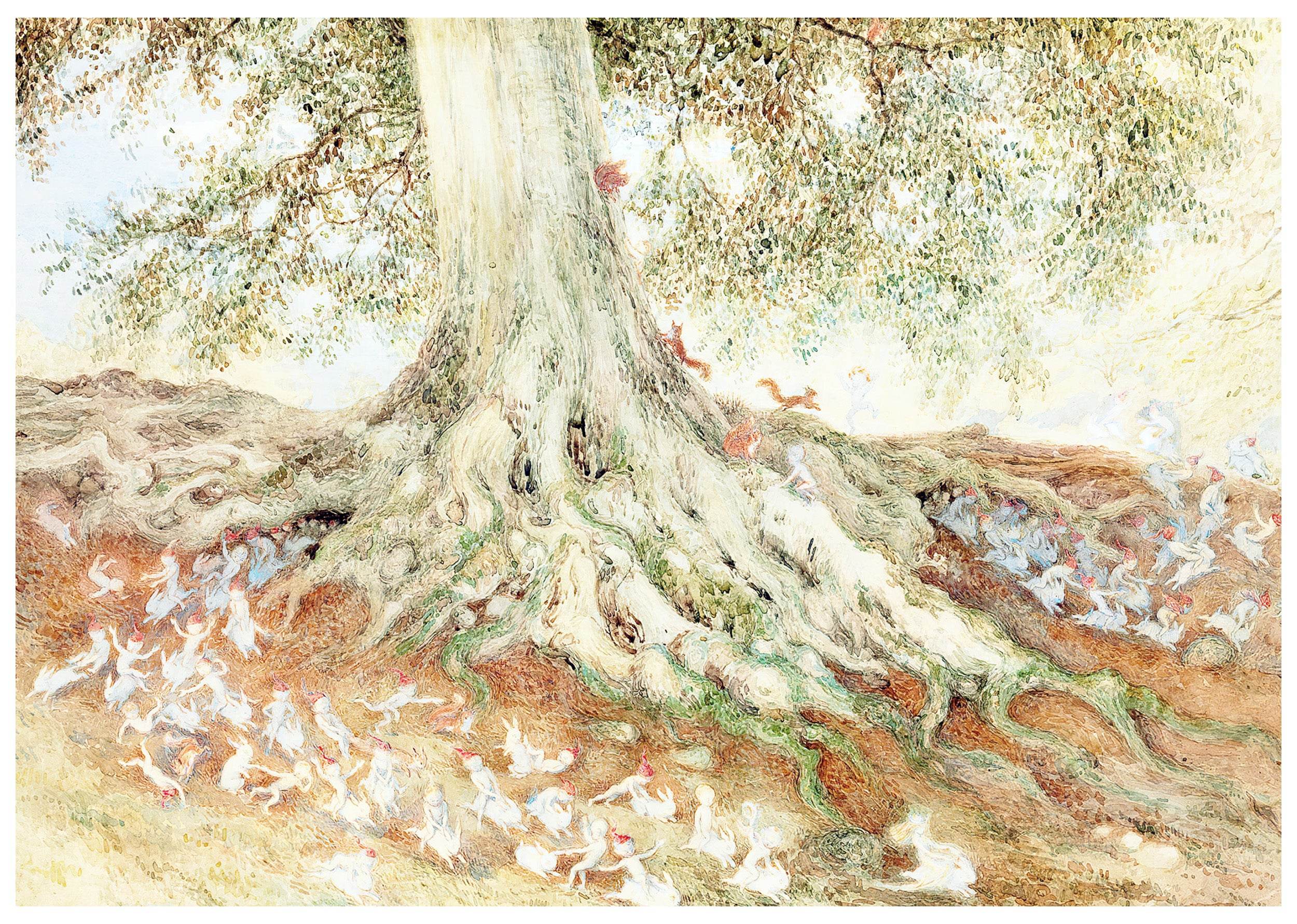 Elves in a Rabbit Warren Poster by Richard Doyle – Hakyarts