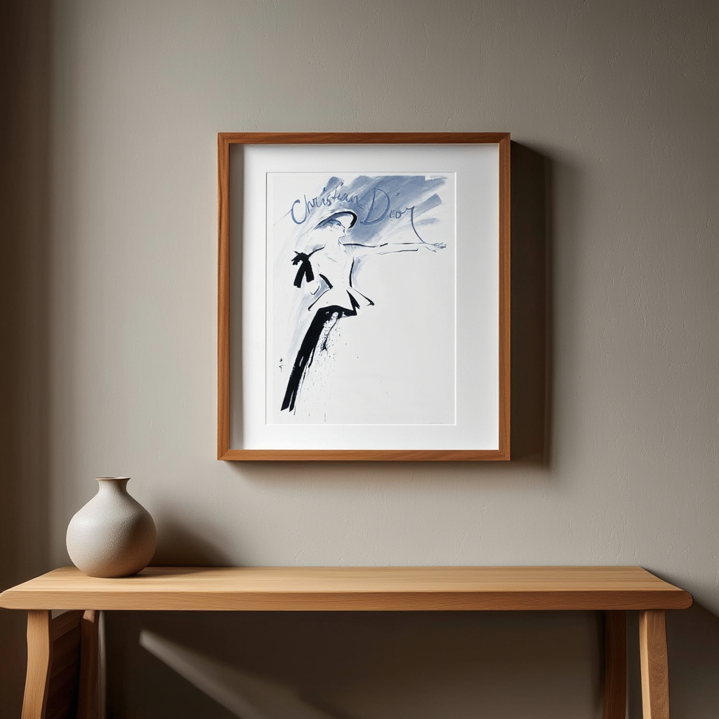 Vintage Christian Dior Illustration Poster – René Gruau Artwork