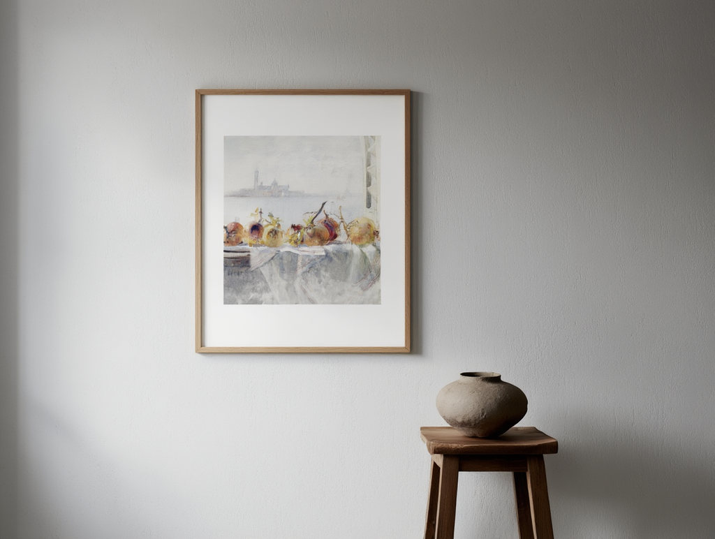 Granatäpfel auf einer Fensterbank