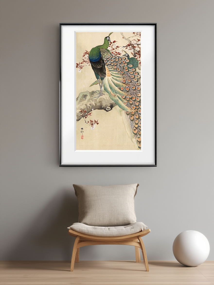 Ohara Koson - To grønne påfugle