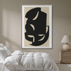 Soft Geometry in Sand – Beige Geometric Abstract Art Print - Hakyarts
