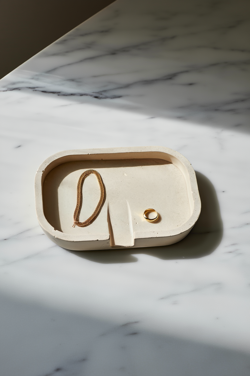 Minimalist  Soap Holder – White Cream Bathroom Decor