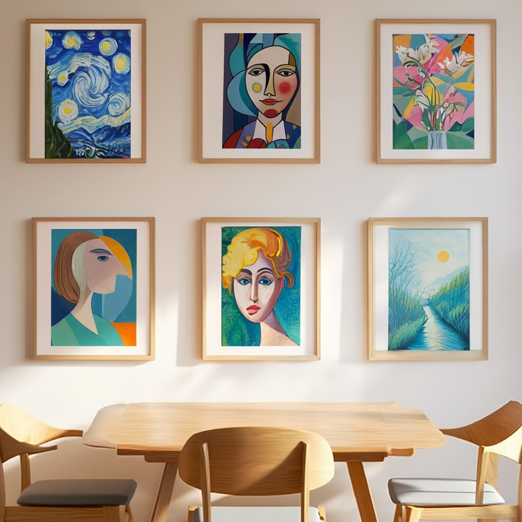 Master Artists Bedroom – Set of 5 Retro-Inspired Prints