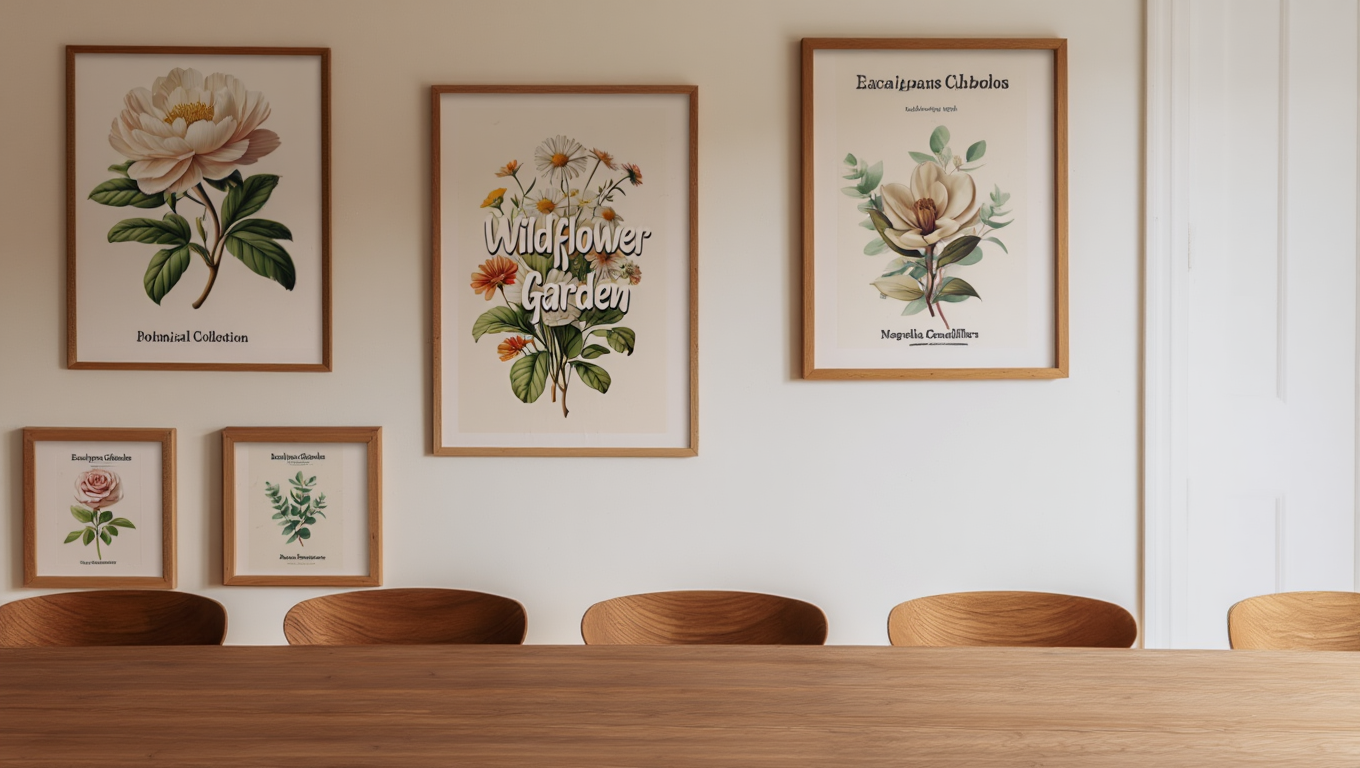 Timeless Blooms – 5-Piece Vintage Floral Wall Art Set
