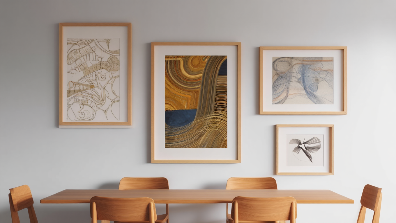 Da Vinci Abstract – Living Room Set of 4 Inspired Prints