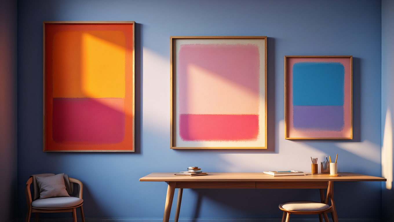 Rothko Abstract – Dining Room Set of 3 Modern Prints