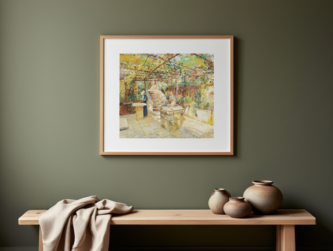 A Flower Lover on a Sunny Terrace