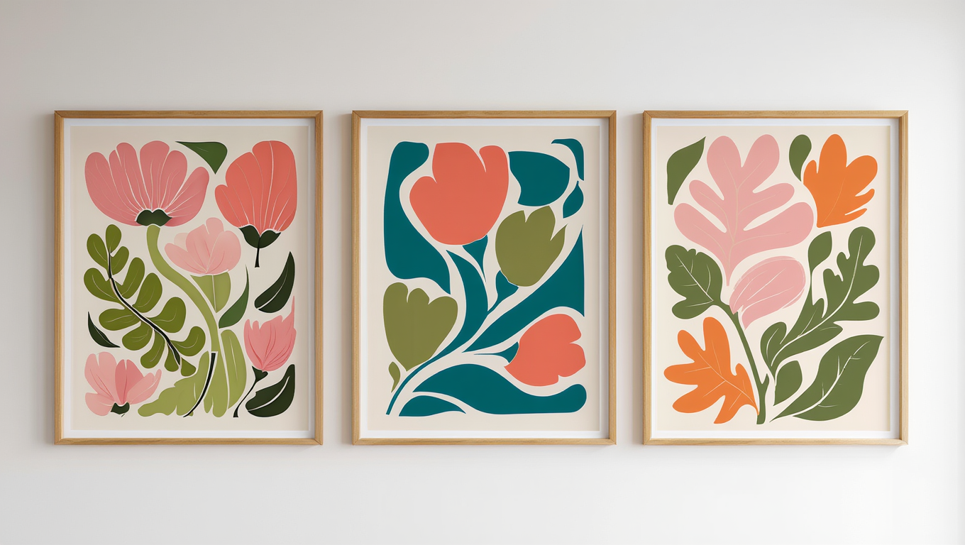 Modern Botanical Floral – Set of 3 Prints