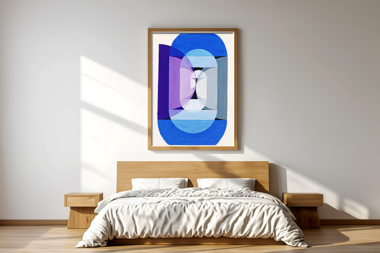 Blue Gray Violet Wheel by Joseph Schillinger, 1934 – Abstract Modernist Art Print | Geometric Color Study Wall Decor