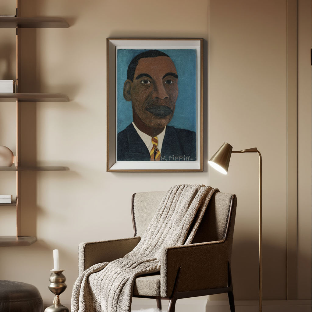 Self Portrait II by Horace Pippin – American Modernist Figurative Art Print - Hakyarts