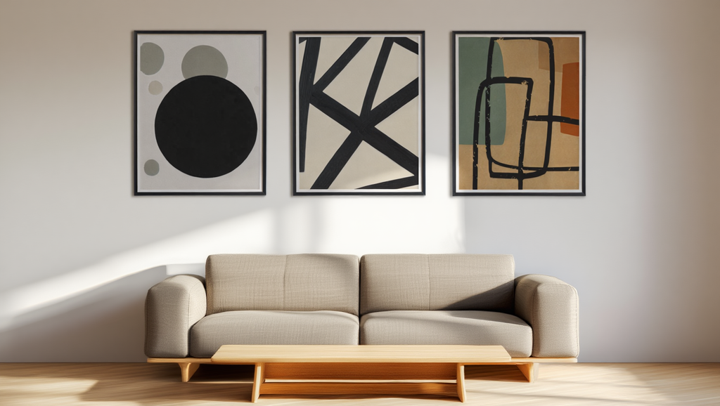 Abstract Gallery – Japandi Living Room Set of 3
