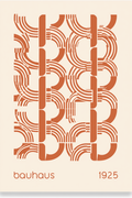 Bauhaus 1925 Geometric Orange Circle – Minimalist Modern Wall Art Print