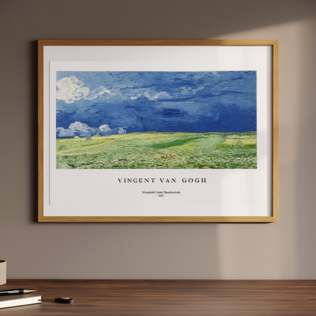 Vincent van Gogh - Hvedemark under tordenskyer Plakat | HakyArts