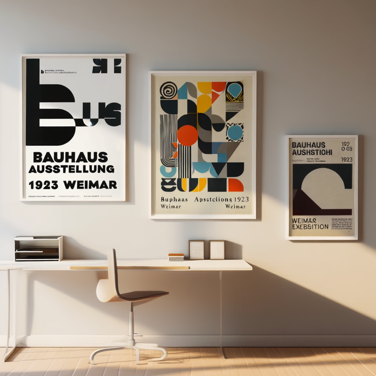 Bauhaus 1923 Exhibition Poster Bundle – Office Set of 3