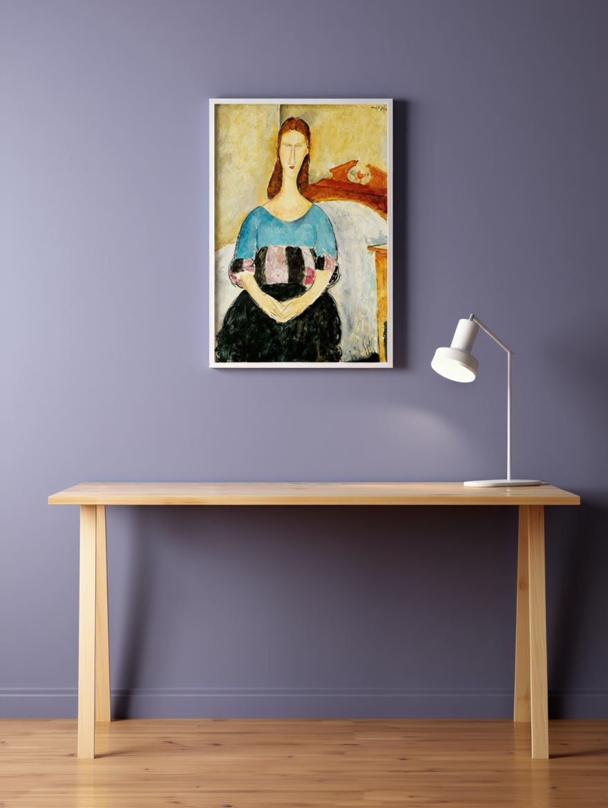 Amedeo Modigliani - Portrait of Jeanne Hebuterne, Seated Poster