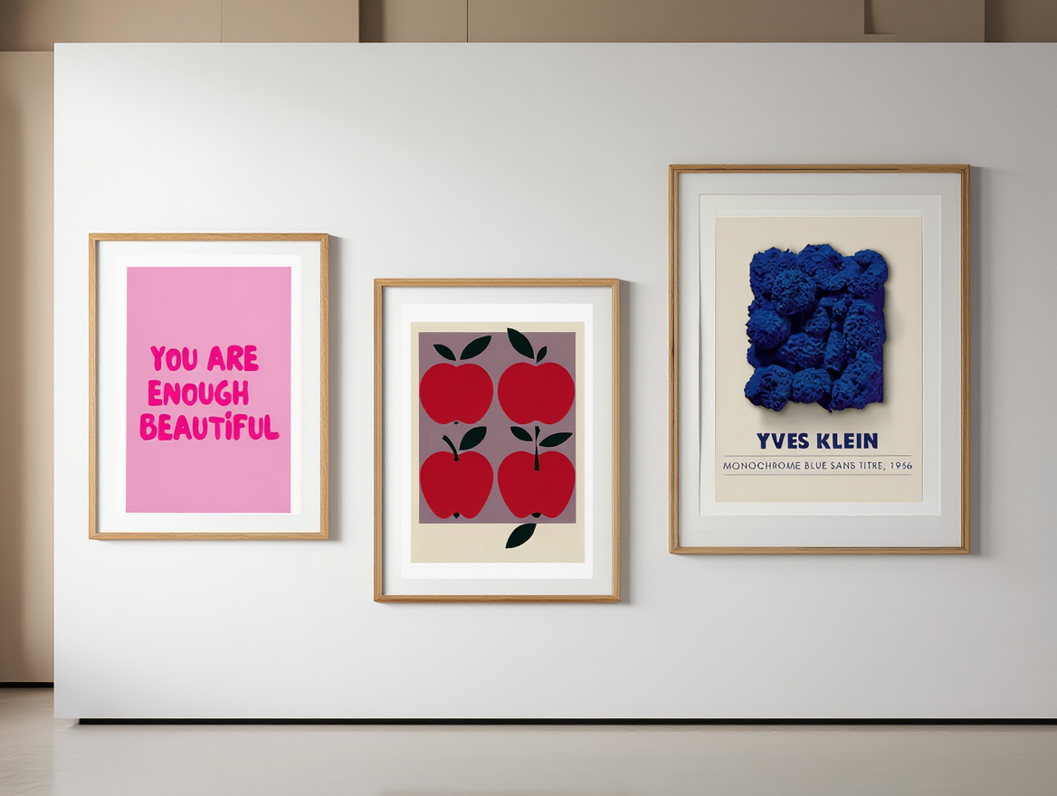 Minimalist Gallery Wall – 3 Art Prints for Home & Office