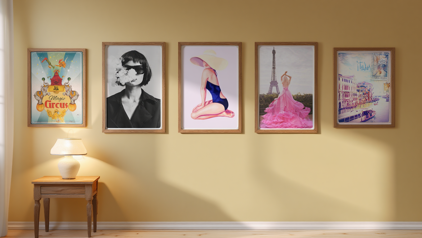 Retro Chic – 5-Piece Mid-Century Wall Art Set