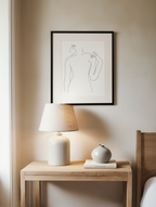 Affiche d'art abstrait au trait féminin