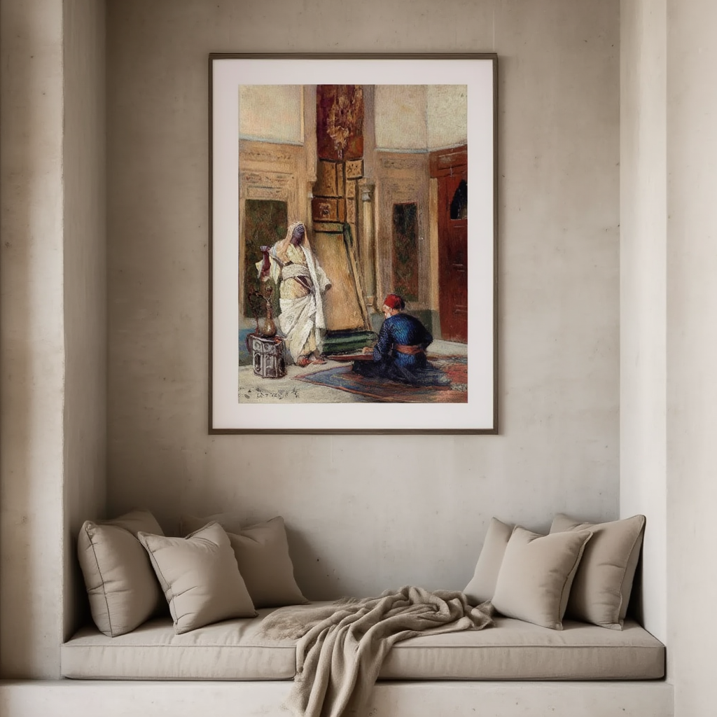 Ludwig Deutsch - A musician and a Guardsman in an Oriental Interior